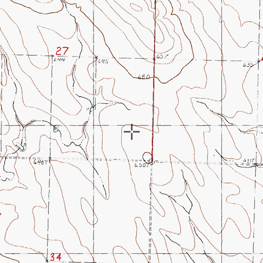 Topographic Map of Gay Lord Sauceman Dam, SD