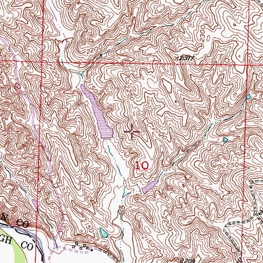 Topographic Map of Walter Dennis Irrigation Dam, SD