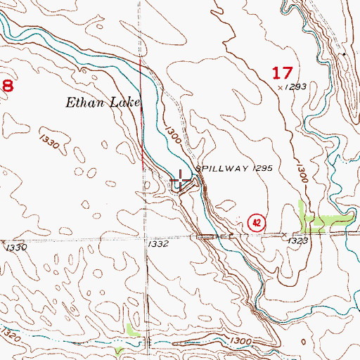 Topographic Map of Ethan Dam, SD