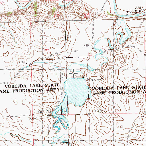 Topographic Map of Vobedja Dam, SD