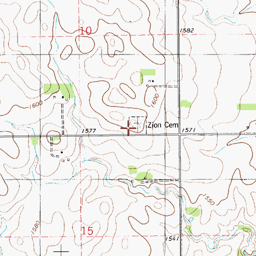 Topographic Map of Zion Lutheran Cemetery, SD