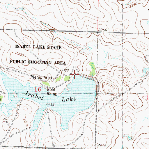 Topographic Map of Isabel Lake Dam, SD
