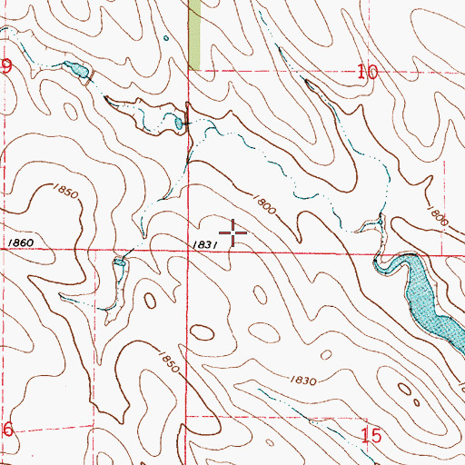 Topographic Map of Nels Reservoir, SD
