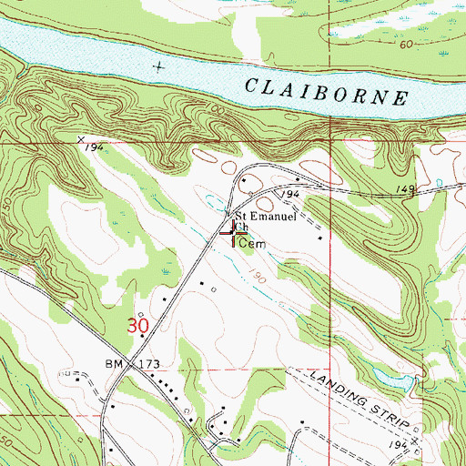 Topographic Map of Saint Emanuel Church, AL