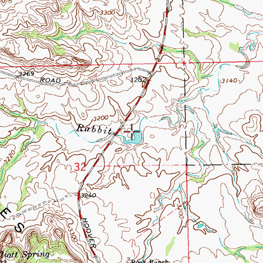 Topographic Map of Rabbit Creek Reservoir, SD