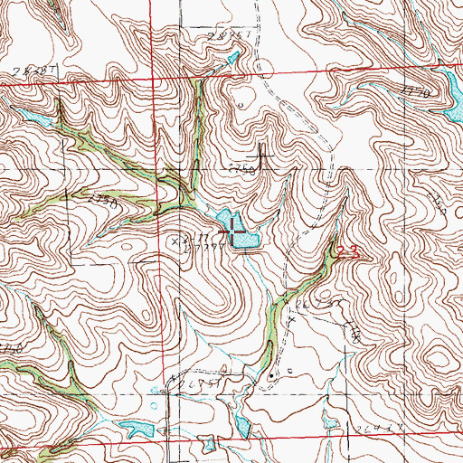Topographic Map of Willuweit Dam Number 10 Reservoir, SD