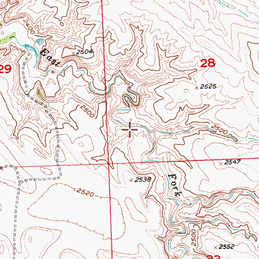 Topographic Map of Kirk Cordes Number 30 Reservoir, SD