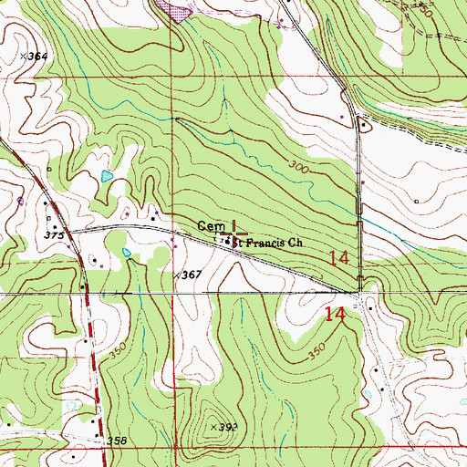 Topographic Map of Saint Francis Church, AL