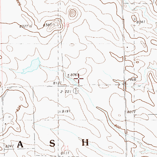 Topographic Map of Cash School, SD