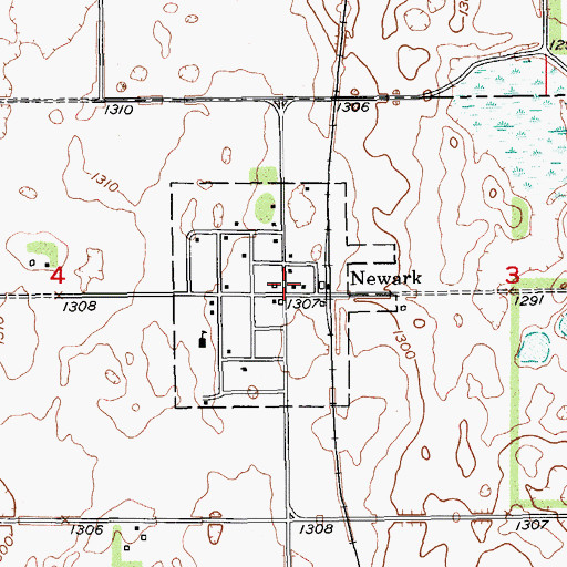 Topographic Map of Newark, SD