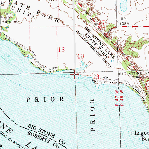 Topographic Map of Ancient River Warren Channel (historical), SD
