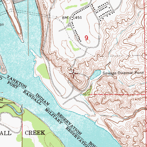 Topographic Map of Fort Randall Eagle Roost, SD