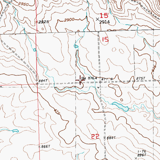 Topographic Map of Fox Ridge, SD