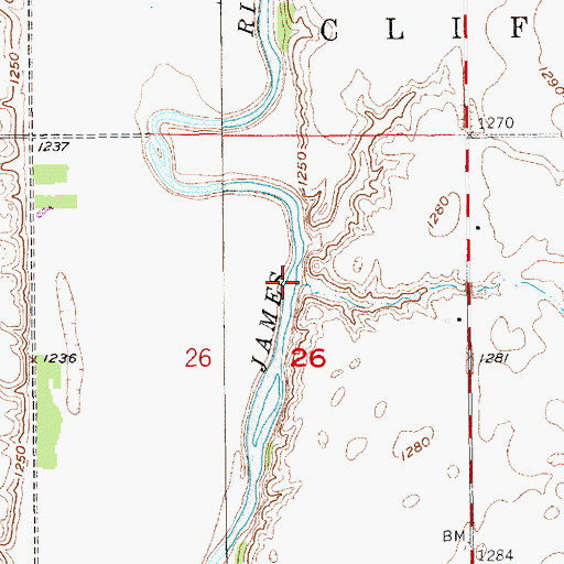 Topographic Map of Marsh Creek, SD