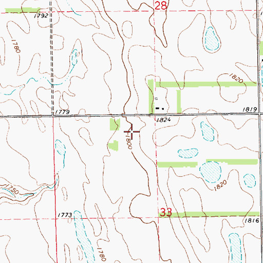 Topographic Map of Melham, SD