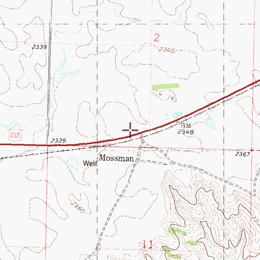 Topographic Map of Mossman, SD