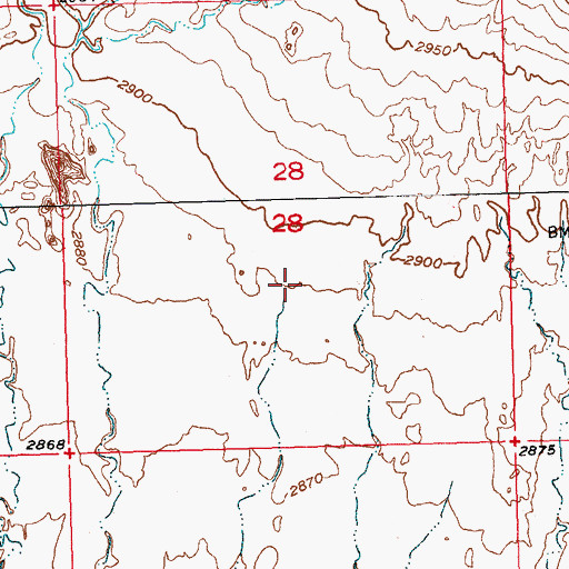Topographic Map of Wolf Canyon, SD
