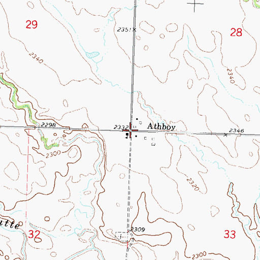 Topographic Map of Athboy, SD