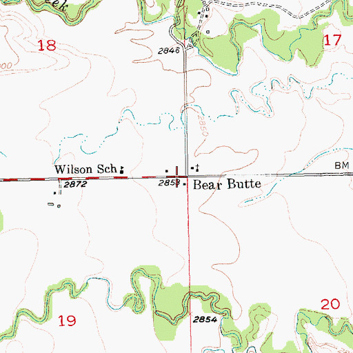 Topographic Map of Bear Butte, SD