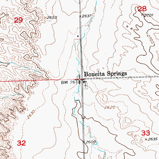 Topographic Map of Boneita Springs, SD