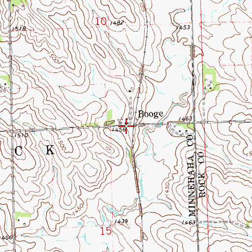 Topographic Map of Booge, SD