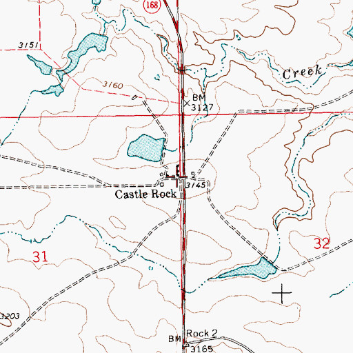 Topographic Map of Castle Rock, SD