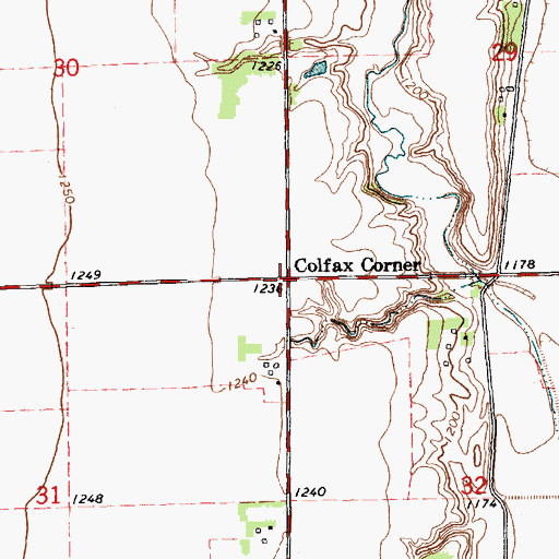 Topographic Map of Colfax Corner, SD