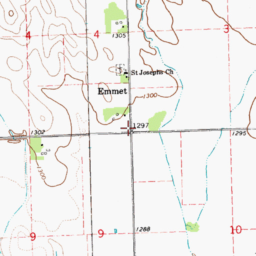 Topographic Map of Emmet, SD
