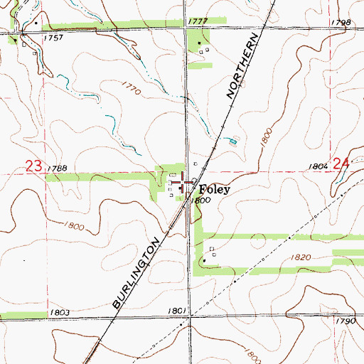 Topographic Map of Foley, SD