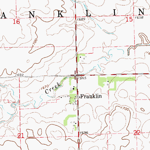 Topographic Map of Franklin, SD