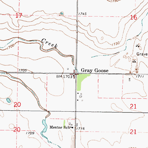 Topographic Map of Gray Goose, SD