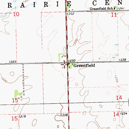 Topographic Map of Greenfield, SD