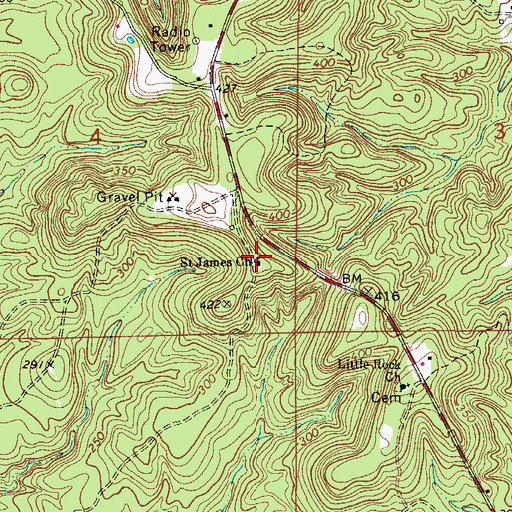 Topographic Map of Saint James Church, AL