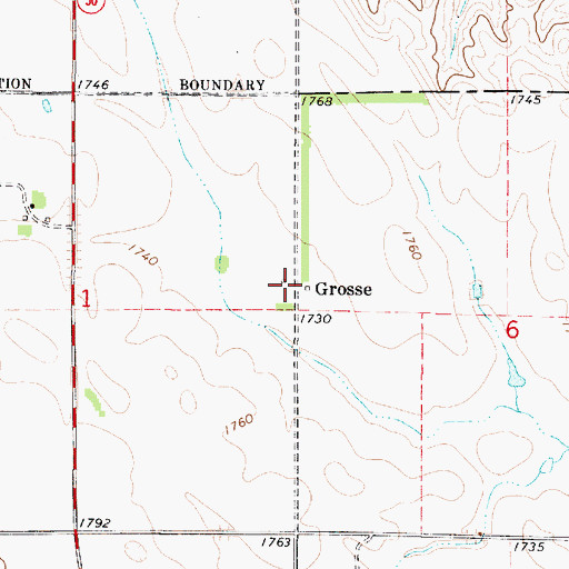 Topographic Map of Grosse, SD