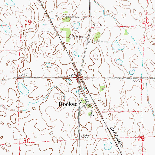 Topographic Map of Hooker, SD