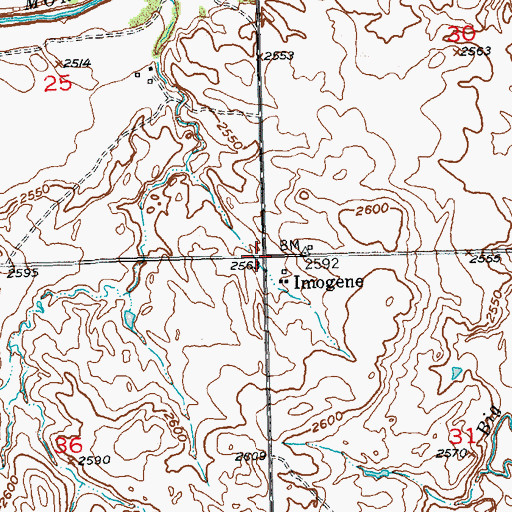 Topographic Map of Imogene, SD