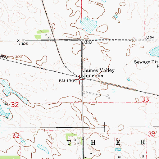 Topographic Map of James Valley Junction, SD