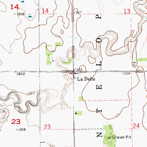 Topographic Map of LaDelle, SD