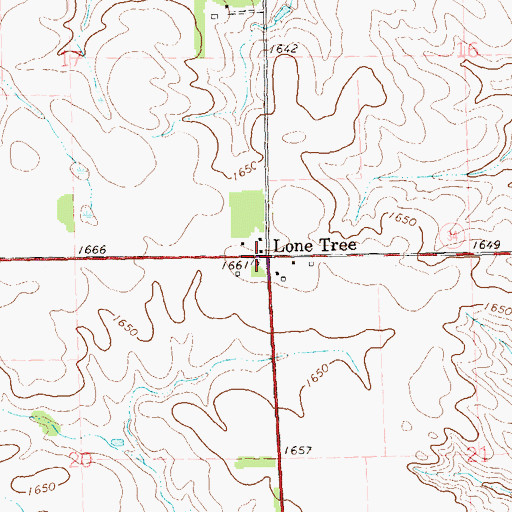 Topographic Map of Lone Tree, SD