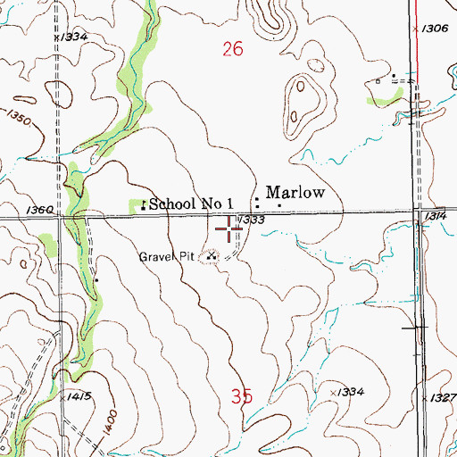 Topographic Map of Marlow, SD