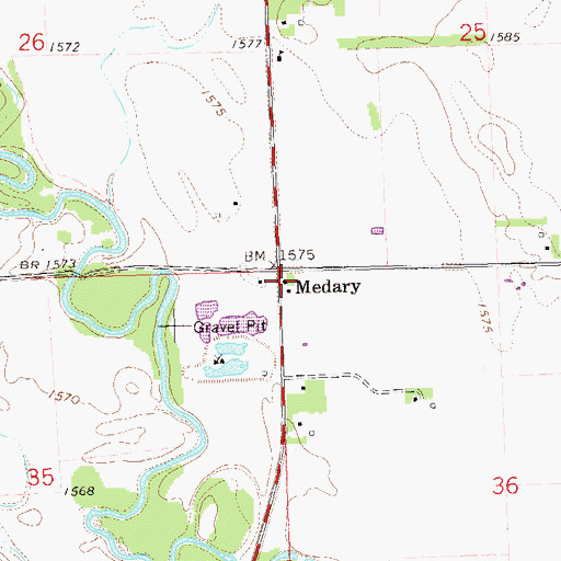 Topographic Map of Medary, SD