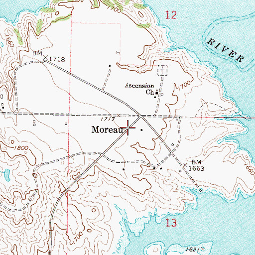 Topographic Map of Moreau, SD