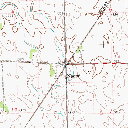 Topographic Map of Naomi, SD