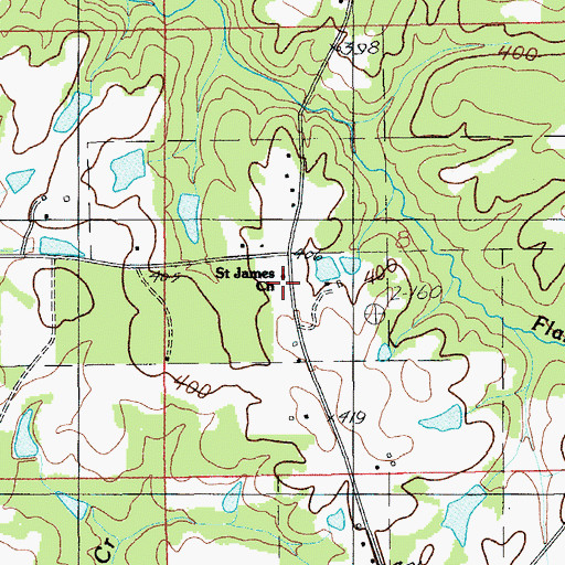 Topographic Map of Saint James Church, AL