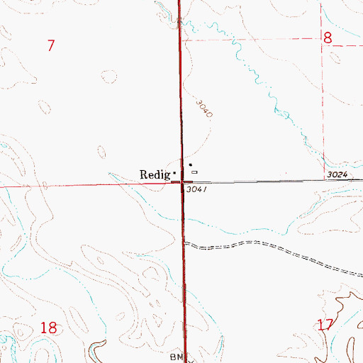 Topographic Map of Redig, SD