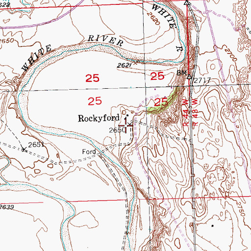 Topographic Map of Rockyford, SD