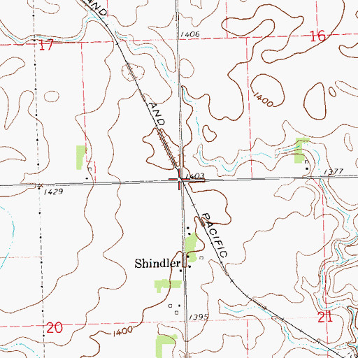 Topographic Map of Shindler, SD