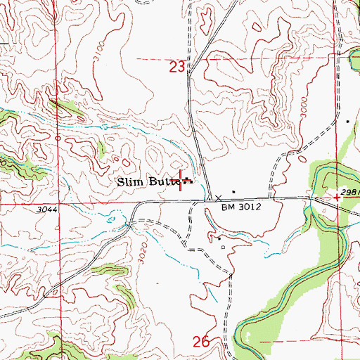 Topographic Map of Slim Butte, SD