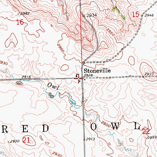 Topographic Map of Stoneville, SD