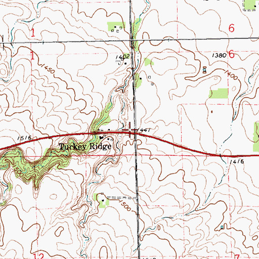 Topographic Map of Turkey Ridge, SD